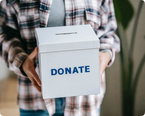 there is a  word at donate on the box